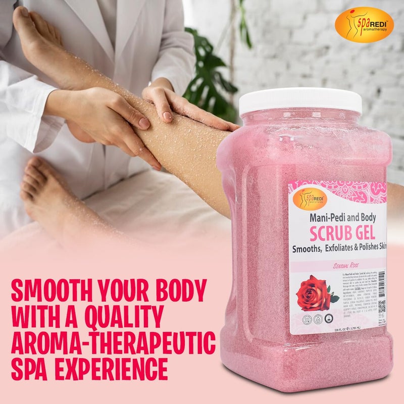 sparedi – Sensual Rose Pumice Scrub Gel, Exfoliating, Hydrating & Nourishing, Infused with Hyaluronic Acid, Amino Acids, Panthenol and Comfrey Extract for Glowy Smooth Skin – 128oz Gallon - Image 3